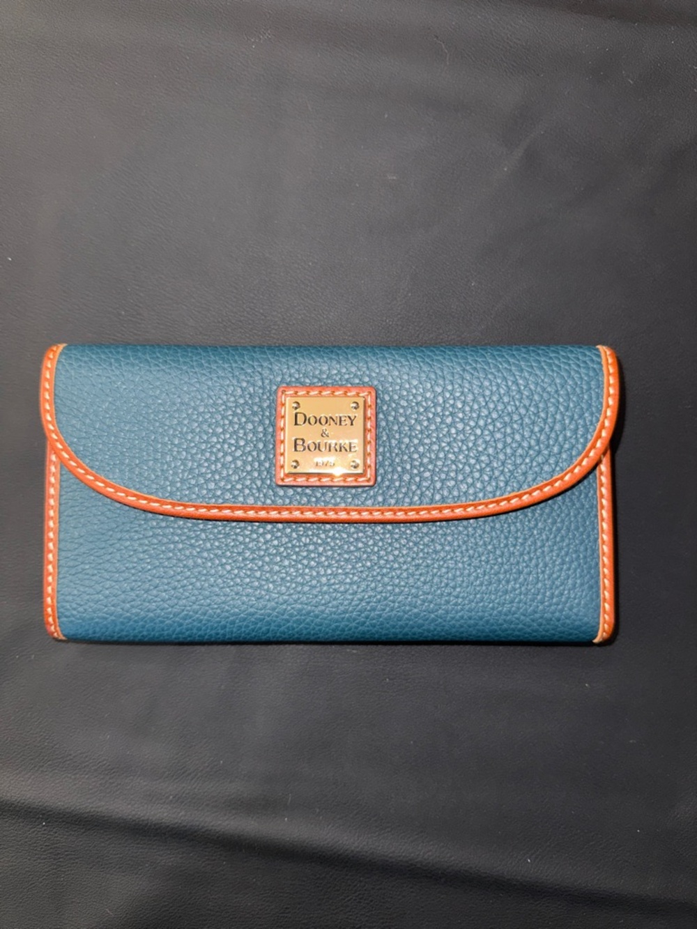 Dooney & Bourke Teal Pebbled Leather Wallet NWT